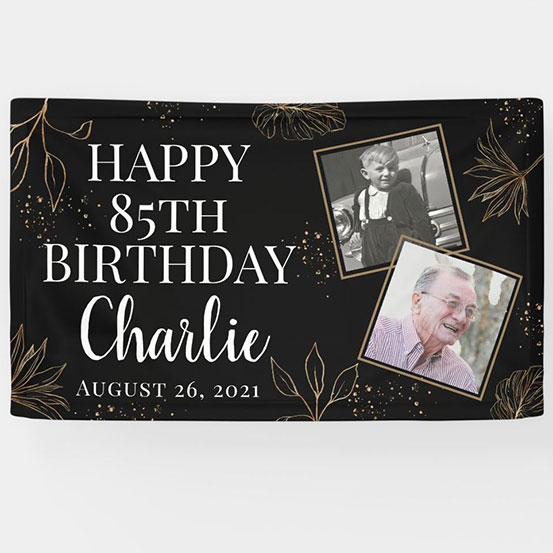 85th Birthday custom photo banner