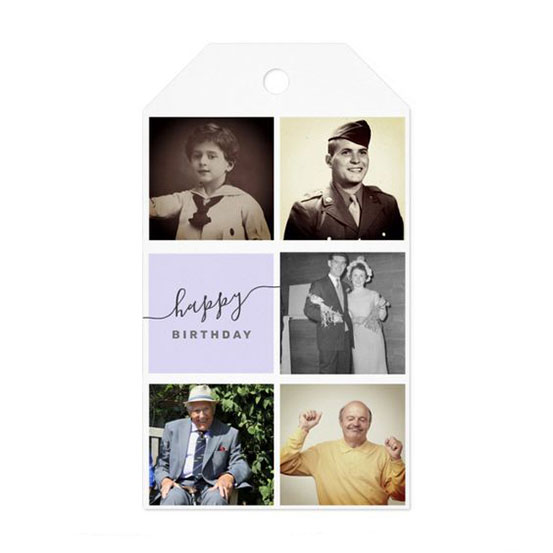 90th birthday custom photo collage gift tag