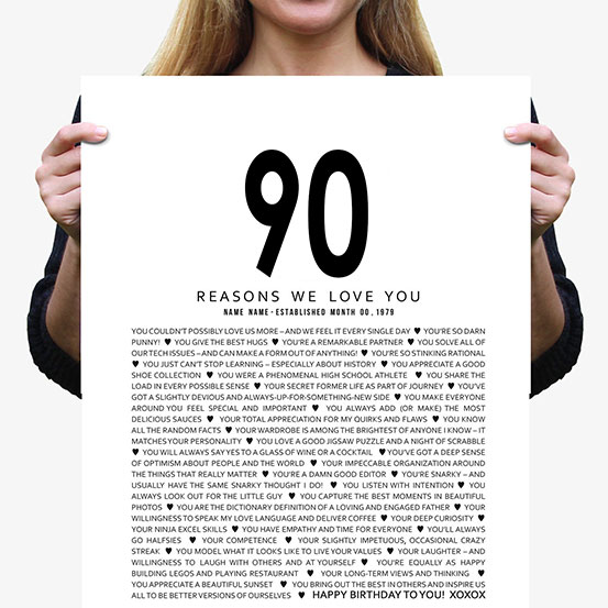 90 reasons We Love You
