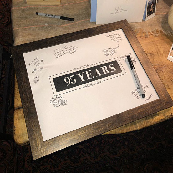 custom 40th birthday signing poster guestbook alternative with no photo surrounded by handwritten messages