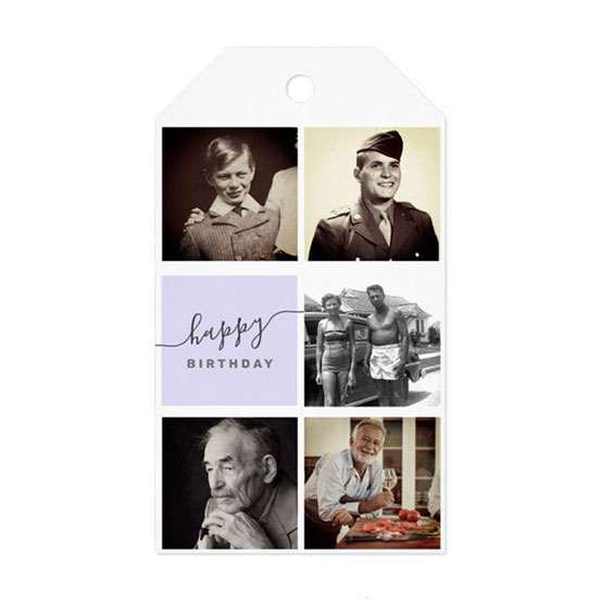 95th birthday custom photo collage gift tag