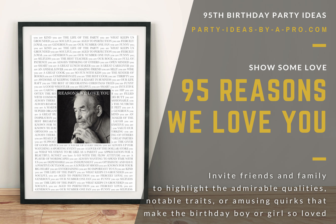 95 reasons We Love You framed gift