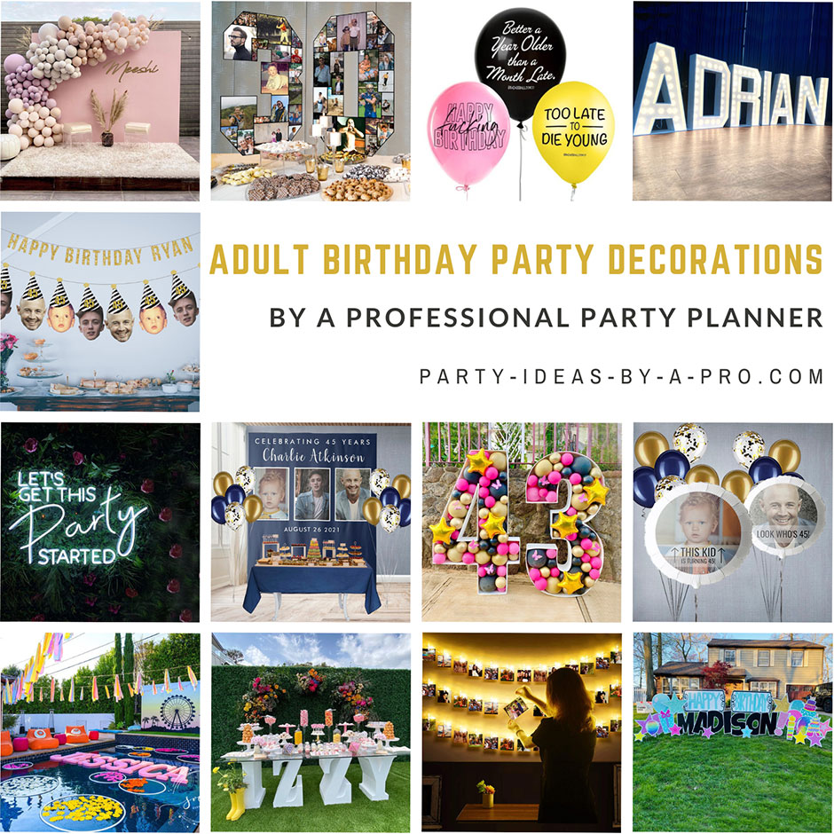 adult birthday party decorations