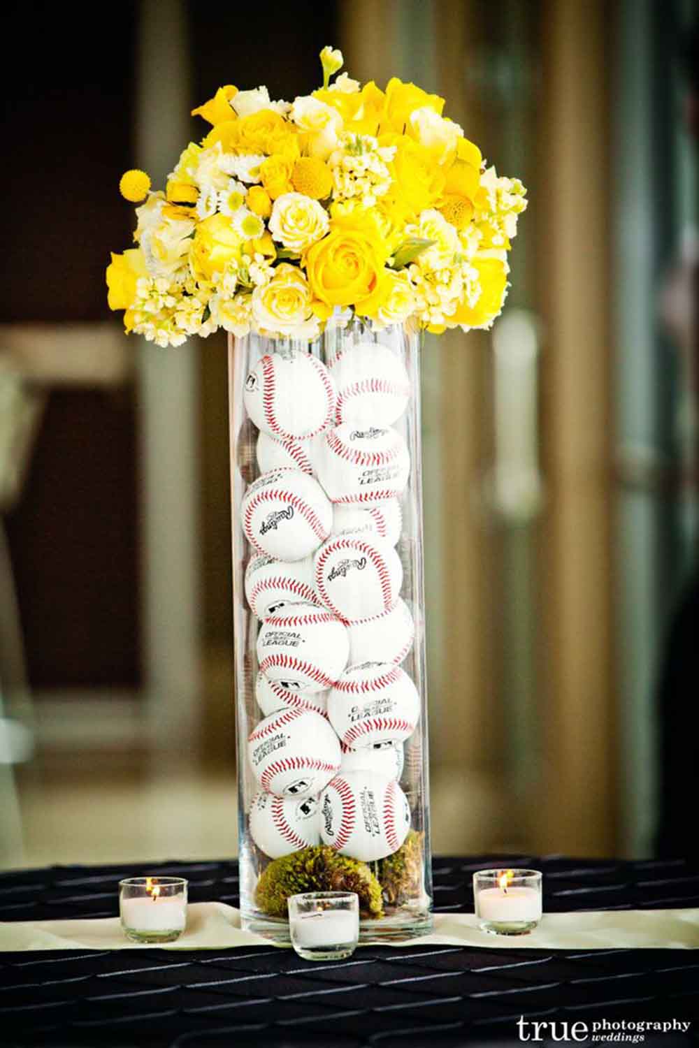 baseball flowers vase