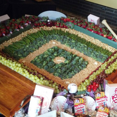 baseball vegetable platter