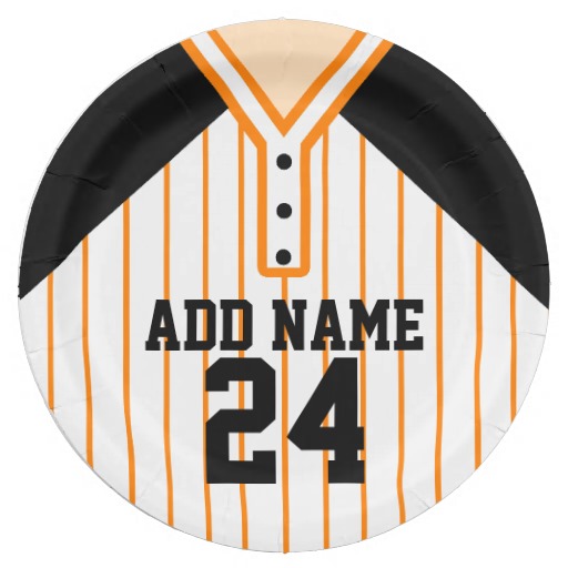 personalized baseball party plates