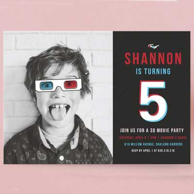 anaglyph 3D photo invitations