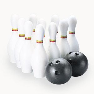 plastic bowling pins