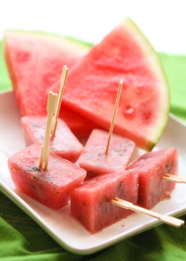 minted watermelon popsicle