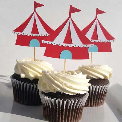 carnival big top cupcake toppers