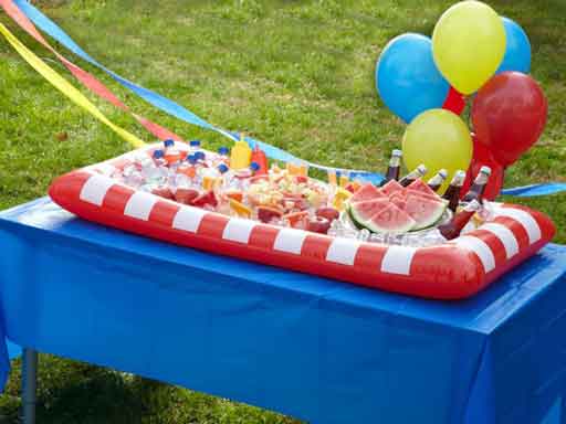 Carnival themed inflatable buffet cooler