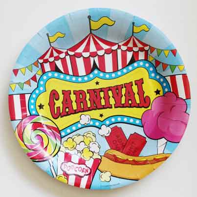 carnival party plates