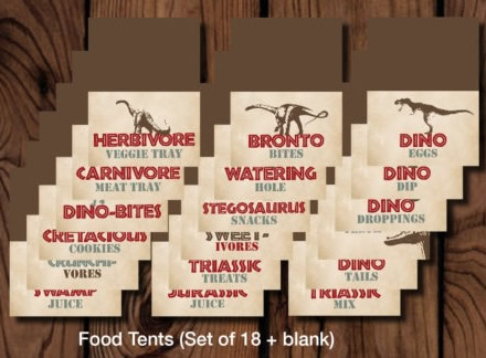 dinosaur food labels