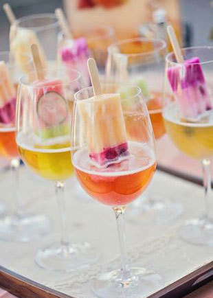 ice lollies in prosecco