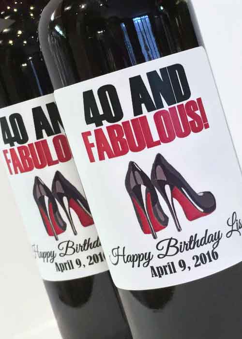 personalized wine bottle labels 40 and fabulous
