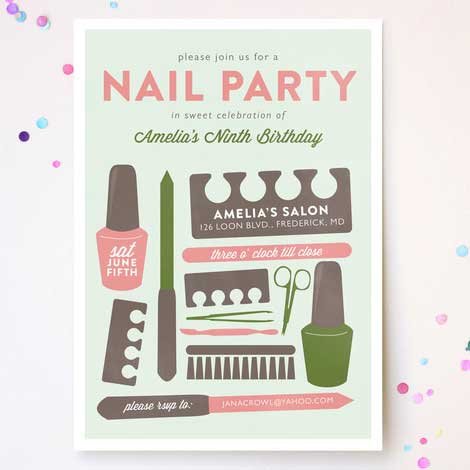 nail party invitation
