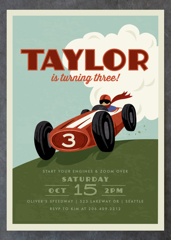 race car invitation