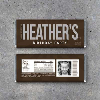 Hershey Candy Bar invitation