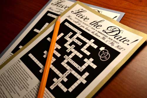 custom crossword puzzle invitations