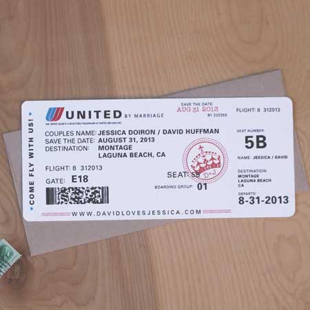 airplane ticket invitations