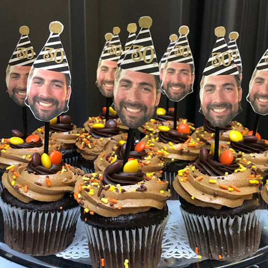 custom face photo cupcake toppers