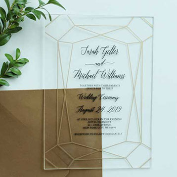 transparent acrylic printed invitations