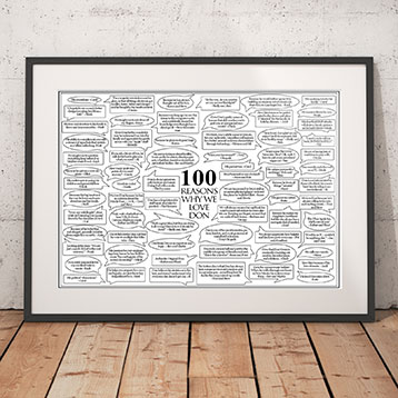 Framed 100 reasons we love you poster