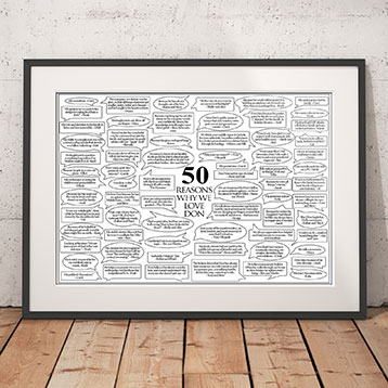 Framed 50 reasons we love you poster