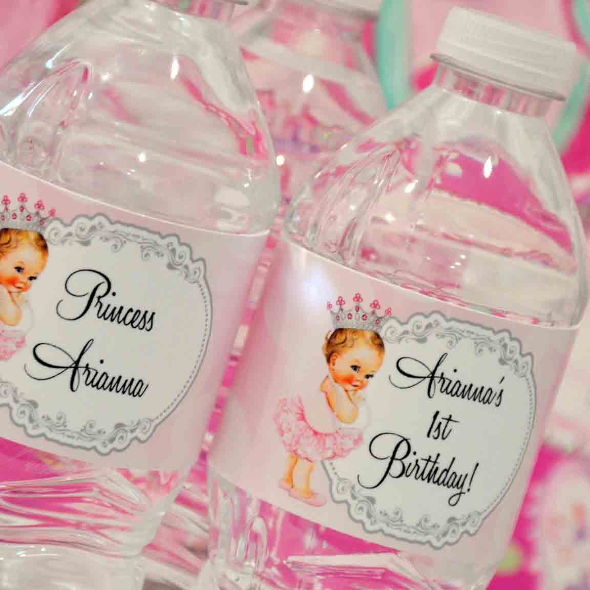 princess water bottle labels