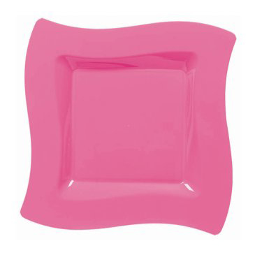 pink plastic plates