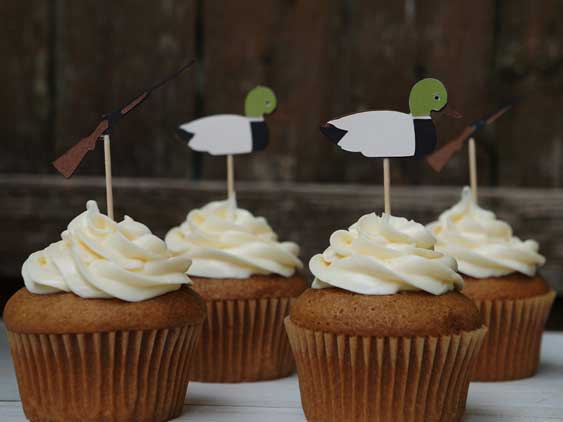 redneck cupcake toppers ducks and rifles