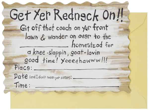 redneck party invitations