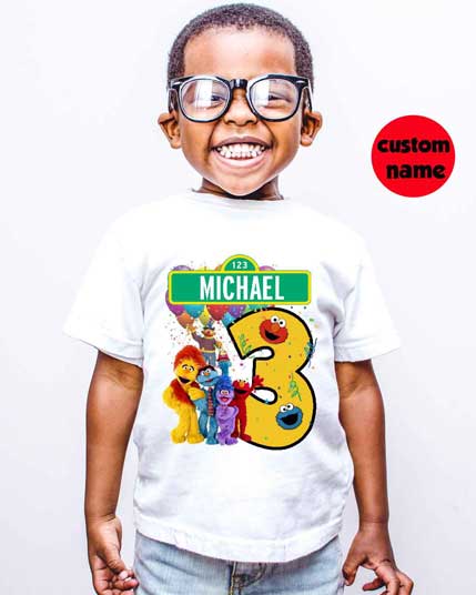 custom personalized kids sesame street t shirt