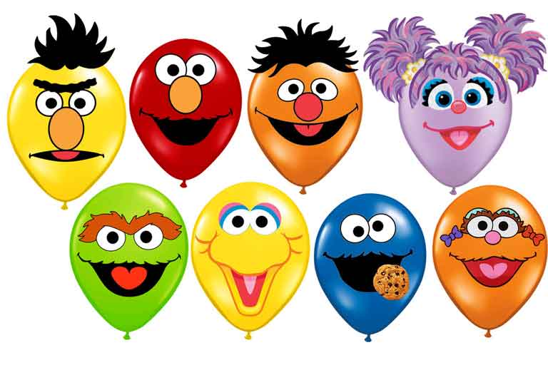 sesame street character face balloons