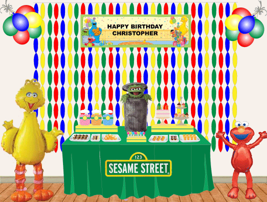 sesame street dessert table