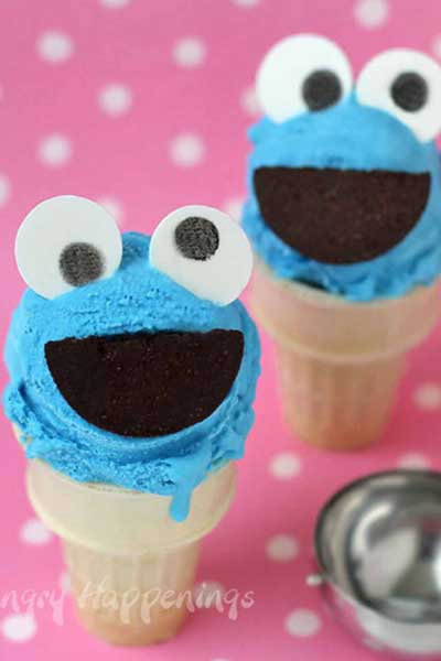 cookie monster ice cream cones