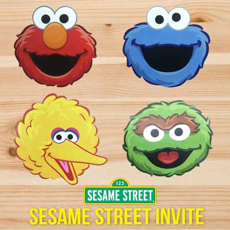 sesame street birthday party invitations