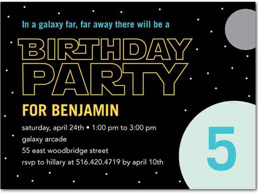 star wars inspired birthday invitation