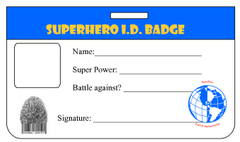 superhero party games superhero identity badge