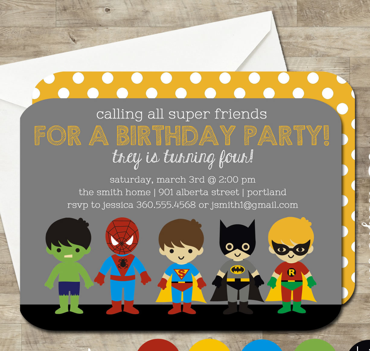 superhero invitations