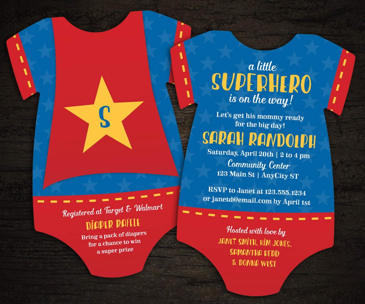 superhero baby shower invitations