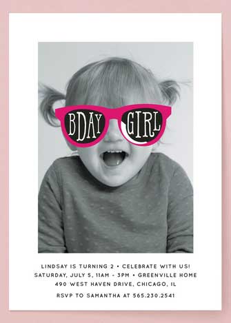 personalized birthday girl toddler photo invitation