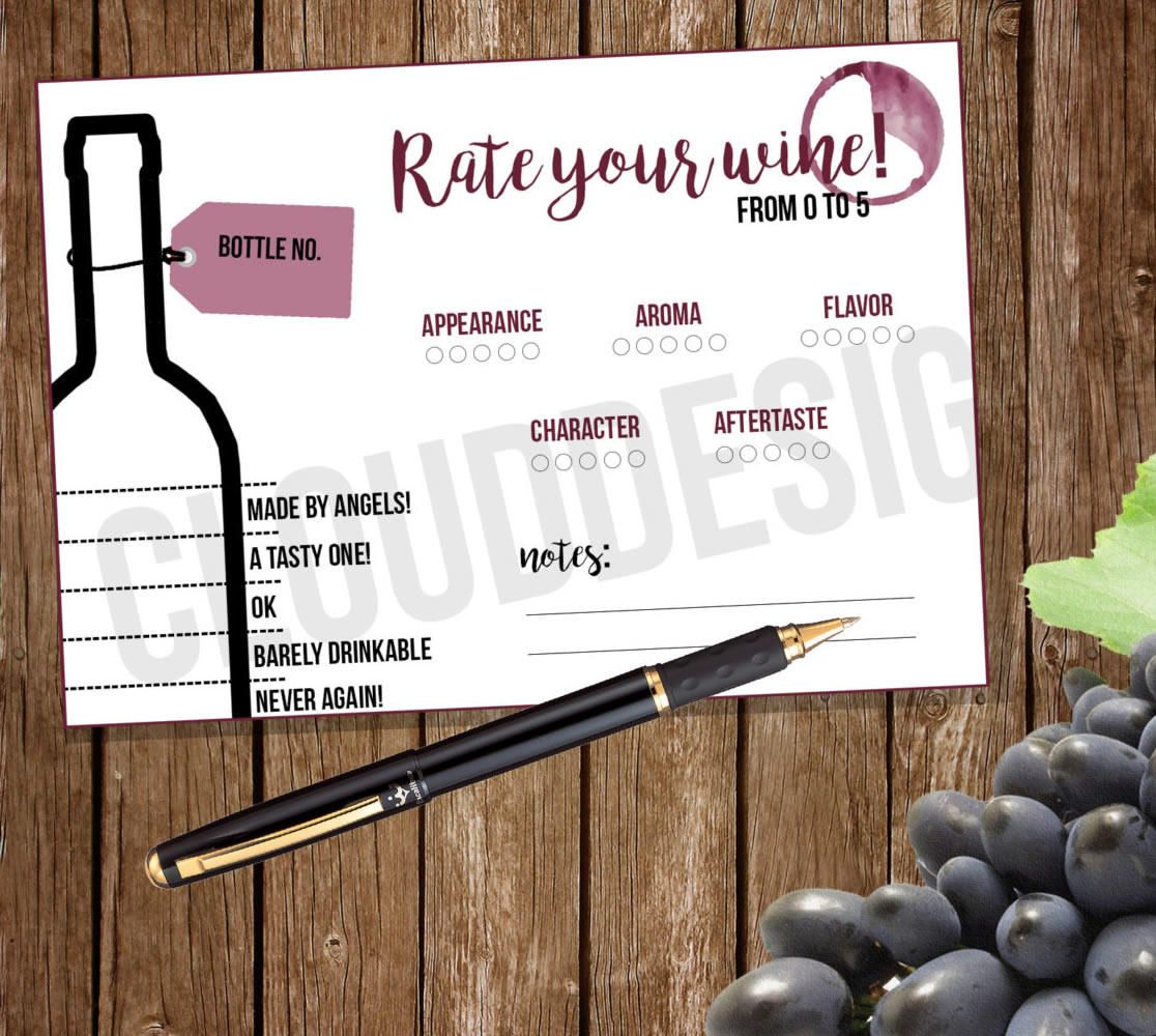 wine tasting score cards