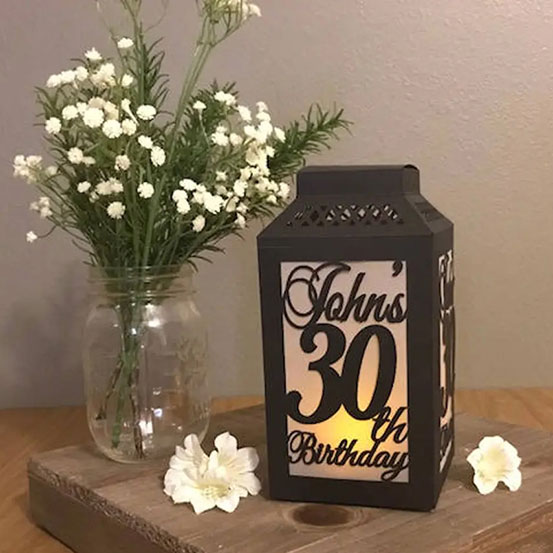 John's 30th Birthday custom name and milestone birthday age paper luminaries