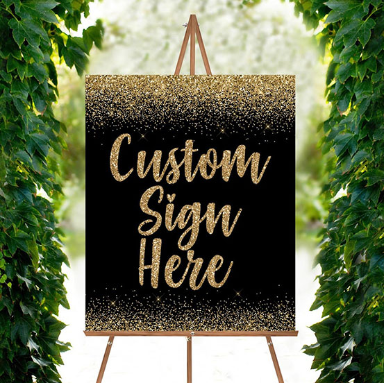 Forty & Fabulous 100th Birthday custom name welcome sign with floral design on an easel