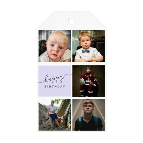 18th birthday custom photo collage gift tag