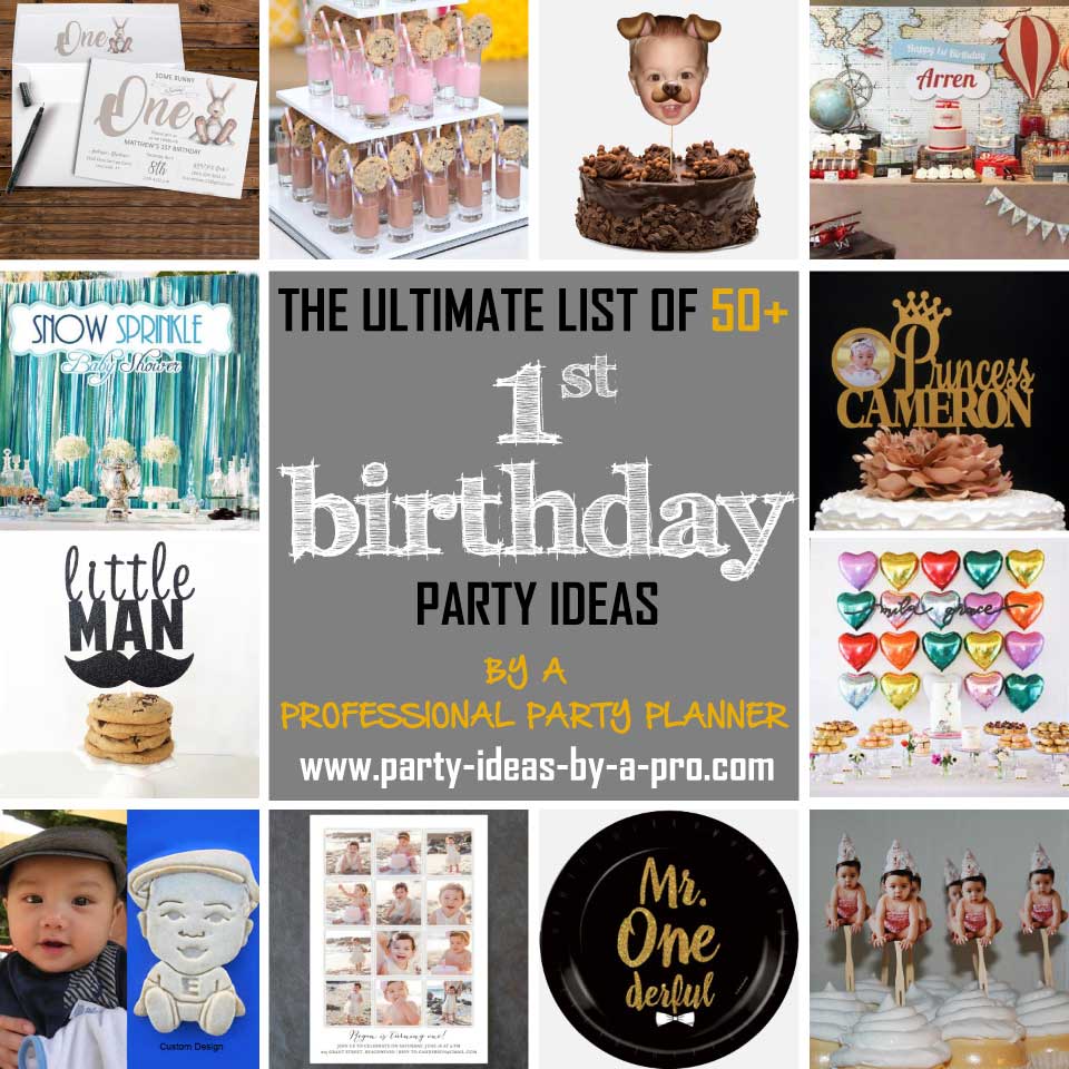1st birthday party ideas collage