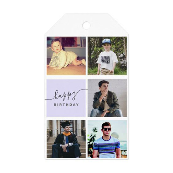21st birthday custom photo collage gift tag