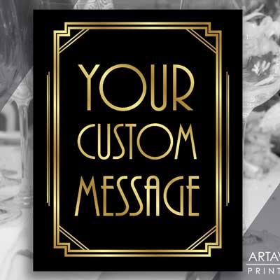 your custom message printable sign