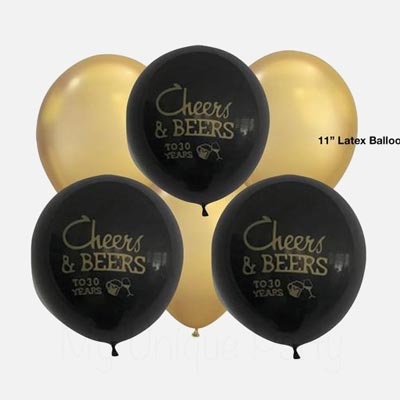 Cheers and Beers to 30 years balloons